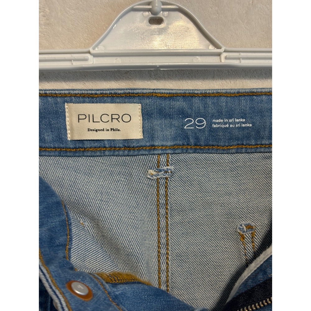 Pilcro Anthropologie Relaxed Mid-Rise Cargo Jeans Light Wash 29 Wide Leg - Picture 10 of 12